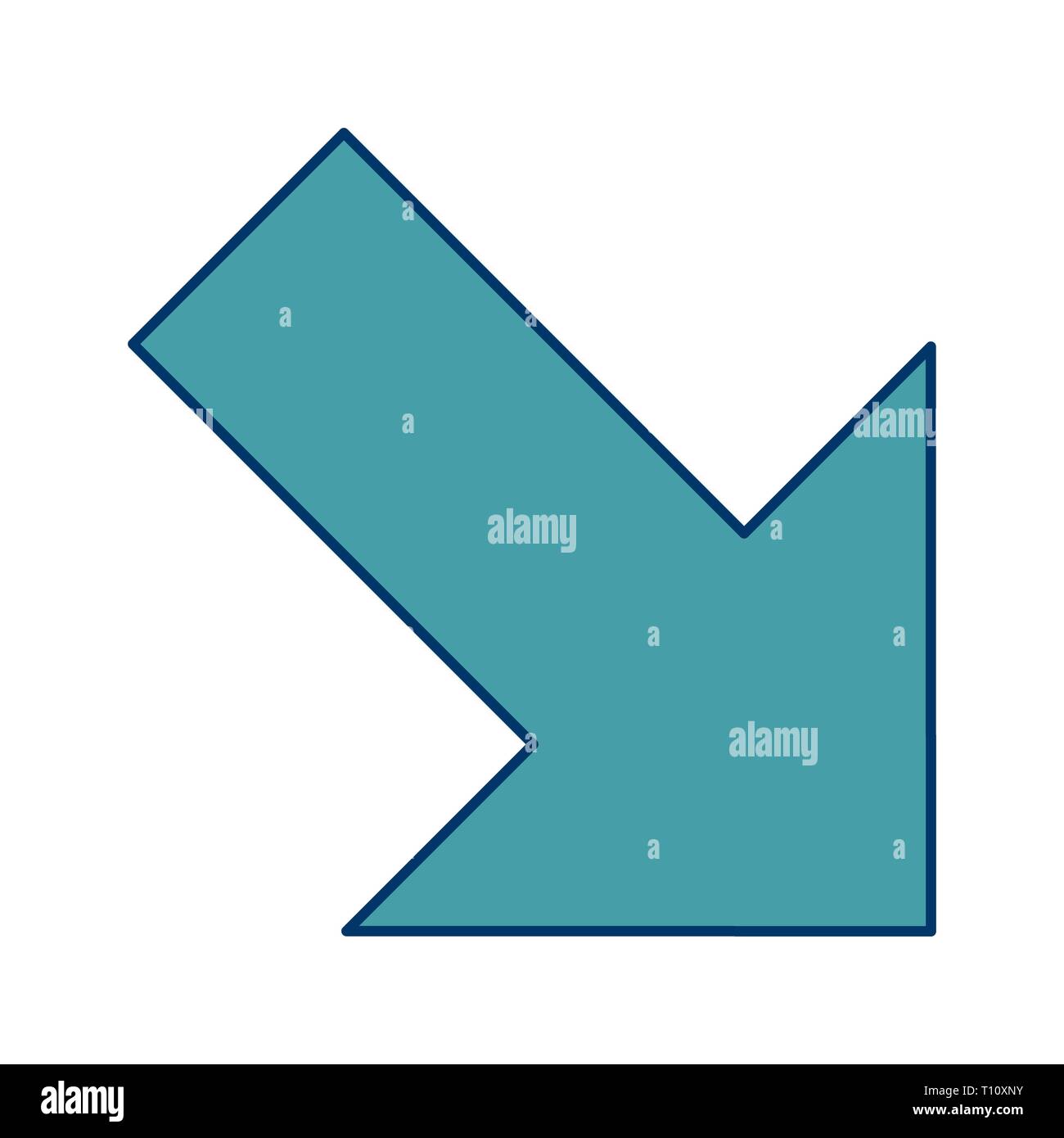 Illustration Right Down Icon Stock Photo - Alamy