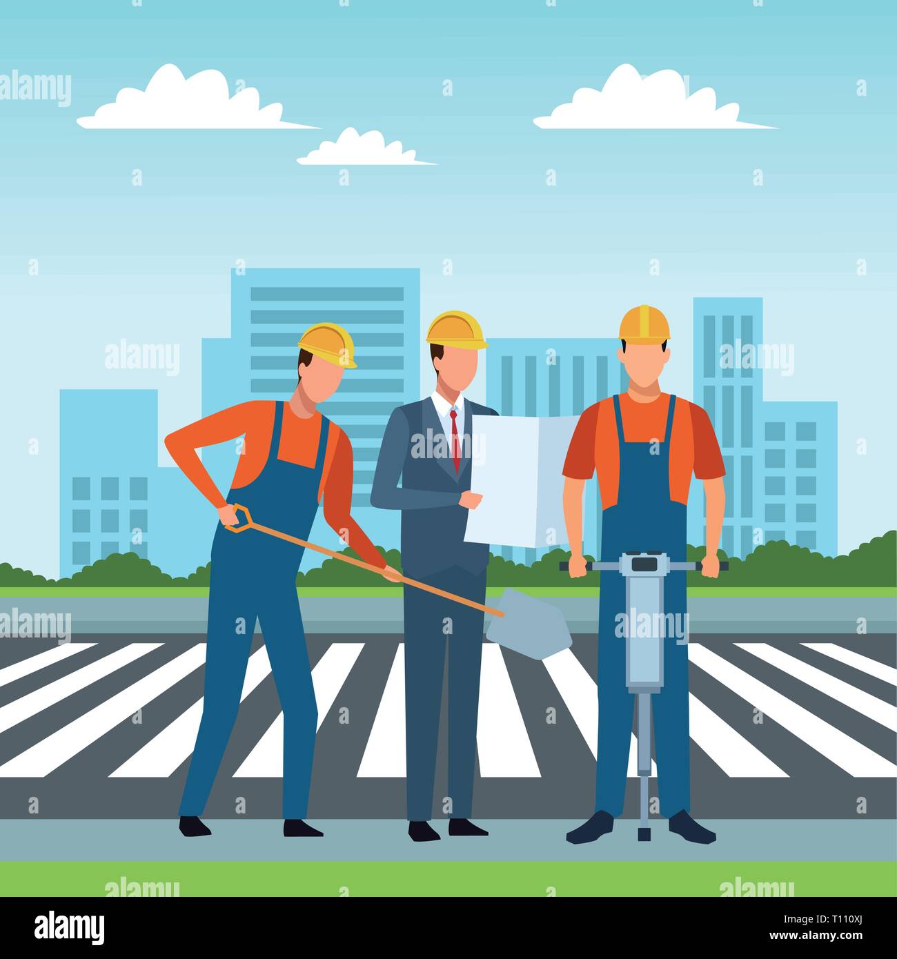 Construction workers workers tools Stock Vector Image & Art - Alamy