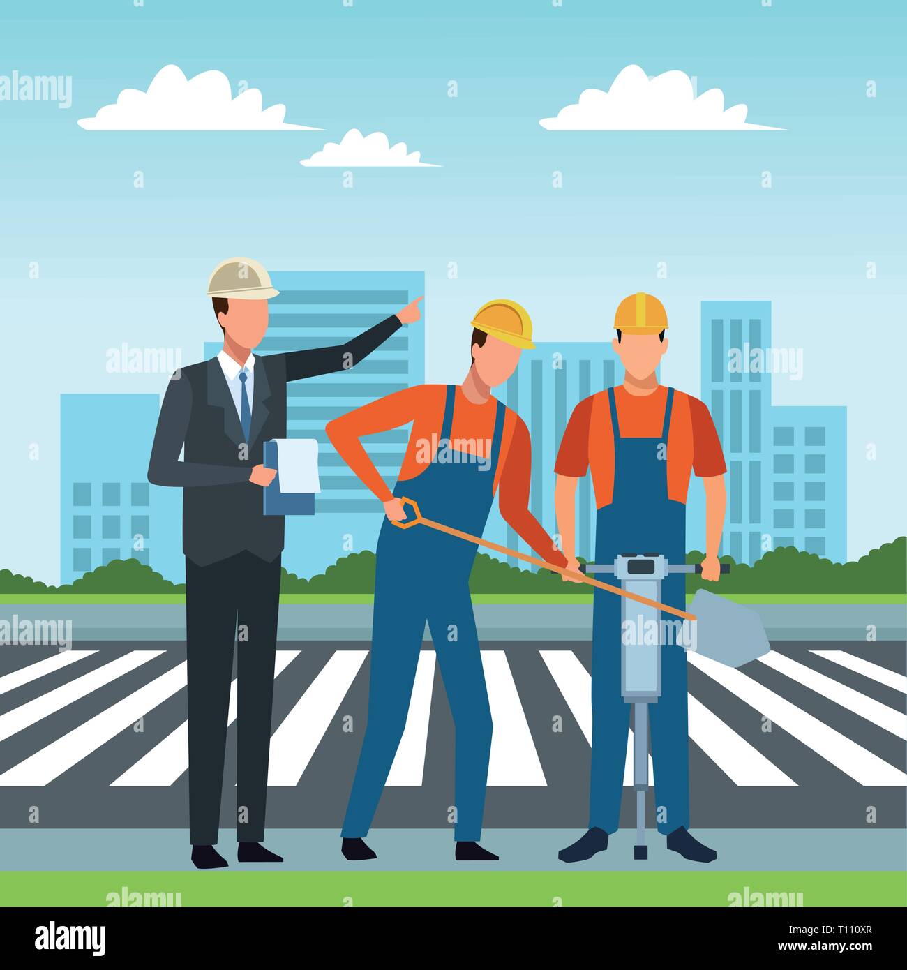 Construction workers workers tools Stock Vector Image & Art - Alamy