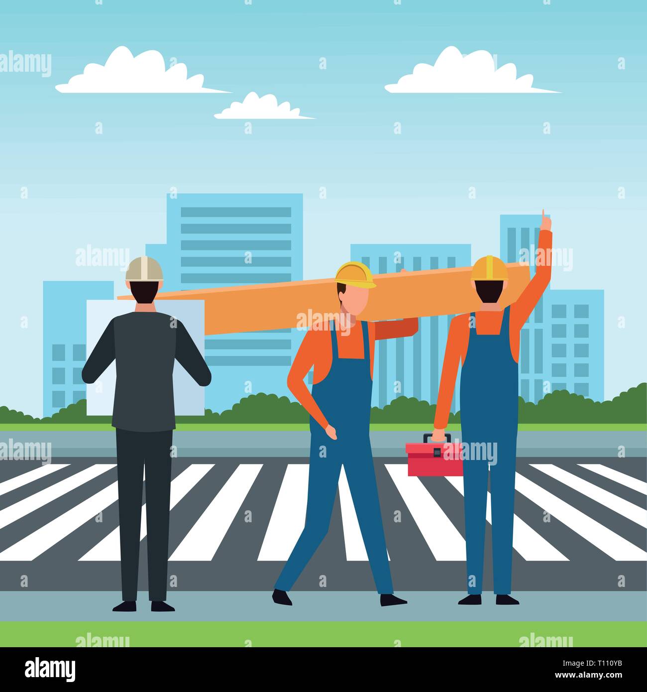 Construction workers workers tools Stock Vector Image & Art - Alamy