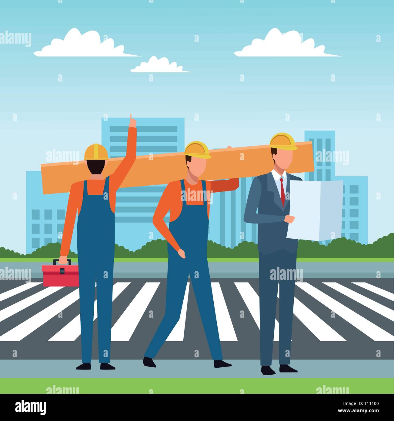 Construction workers workers tools Stock Vector Image & Art - Alamy