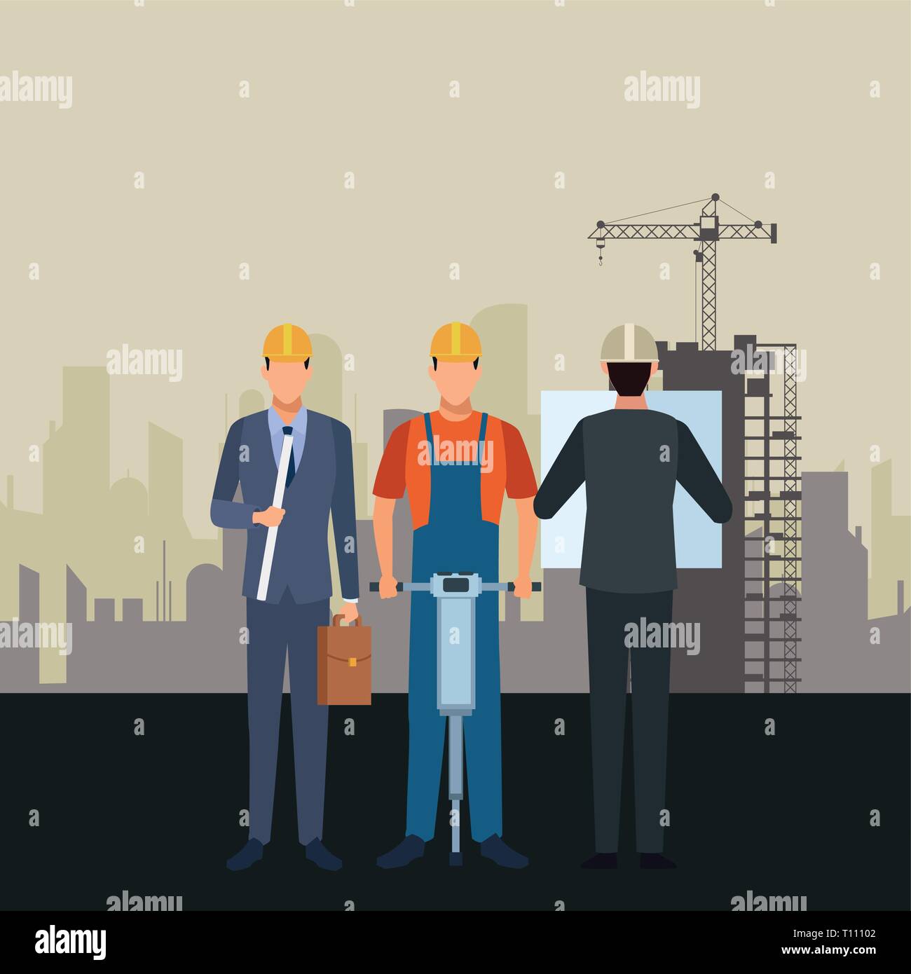 Construction workers workers tools Stock Vector Image & Art - Alamy