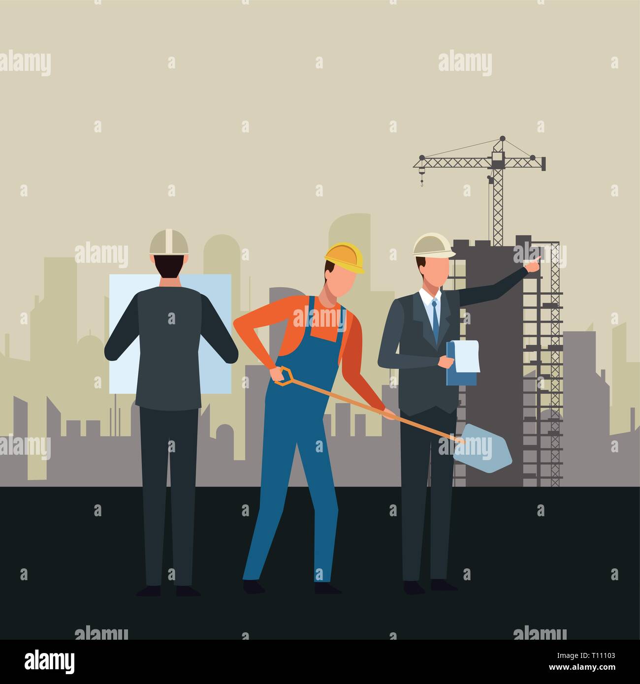 Construction workers workers tools Stock Vector Image & Art - Alamy