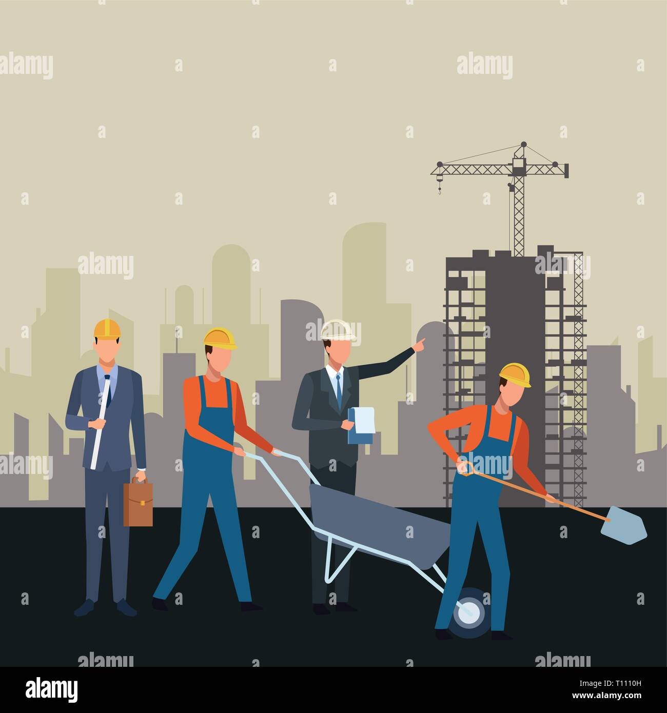 Construction workers workers tools Stock Vector Image & Art - Alamy