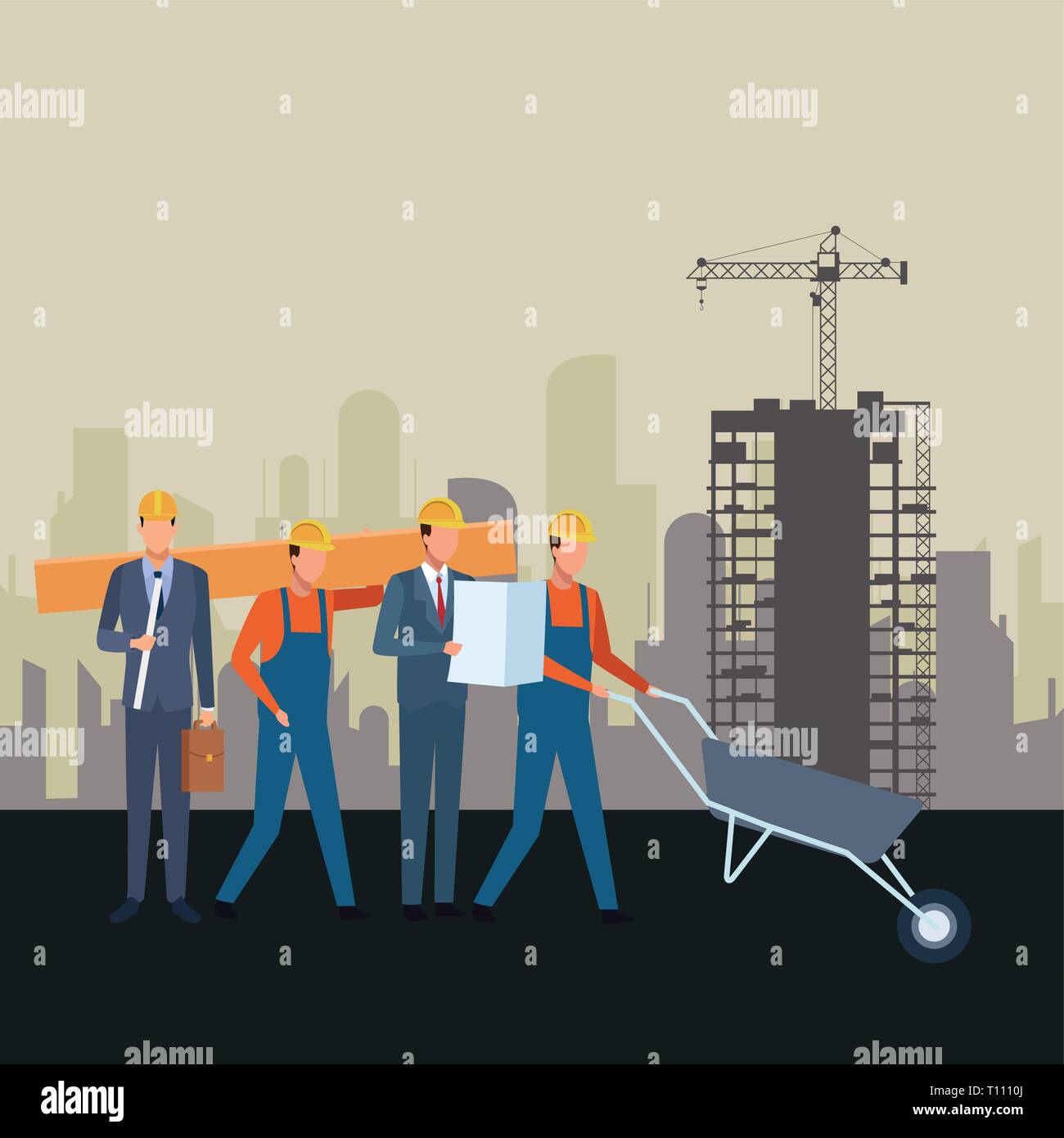 Construction workers workers tools Stock Vector Image & Art - Alamy