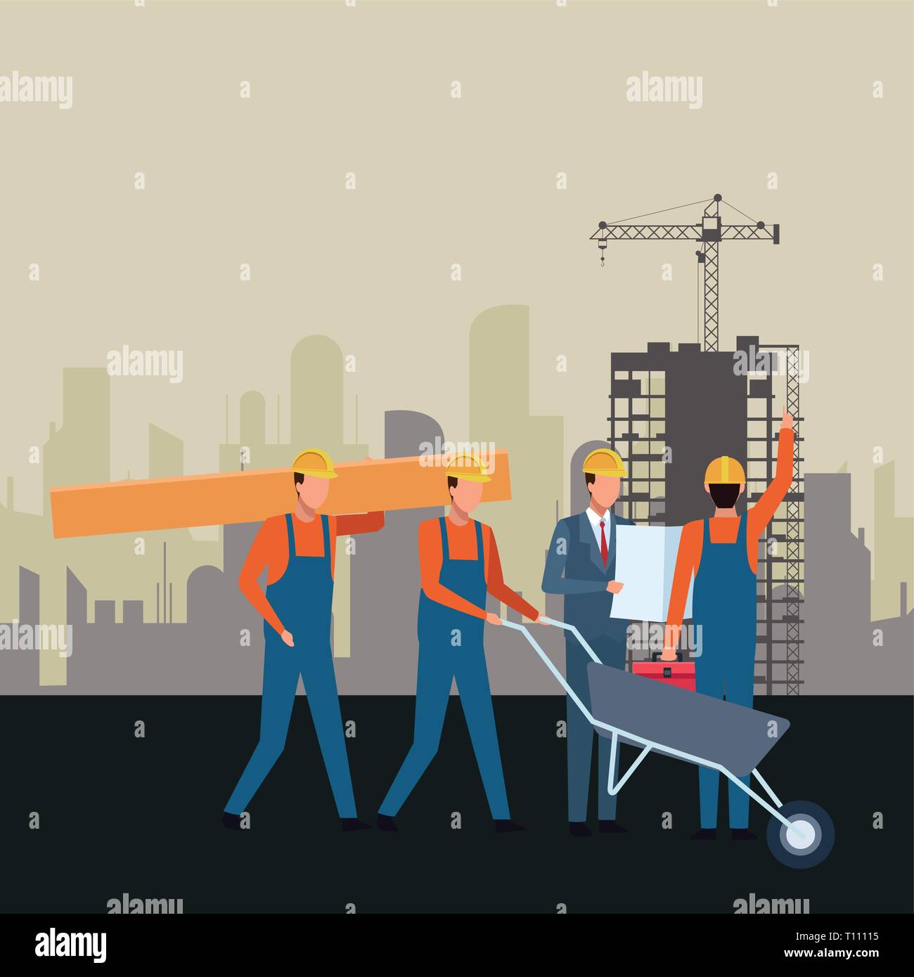 Construction workers workers tools Stock Vector Image & Art - Alamy