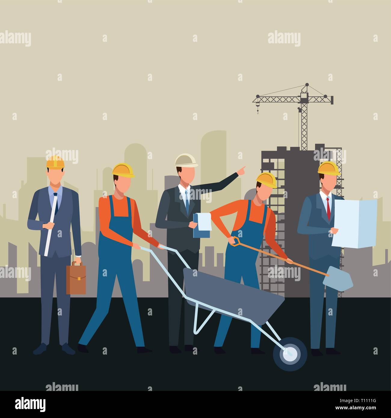 Construction workers workers tools Stock Vector Image & Art - Alamy