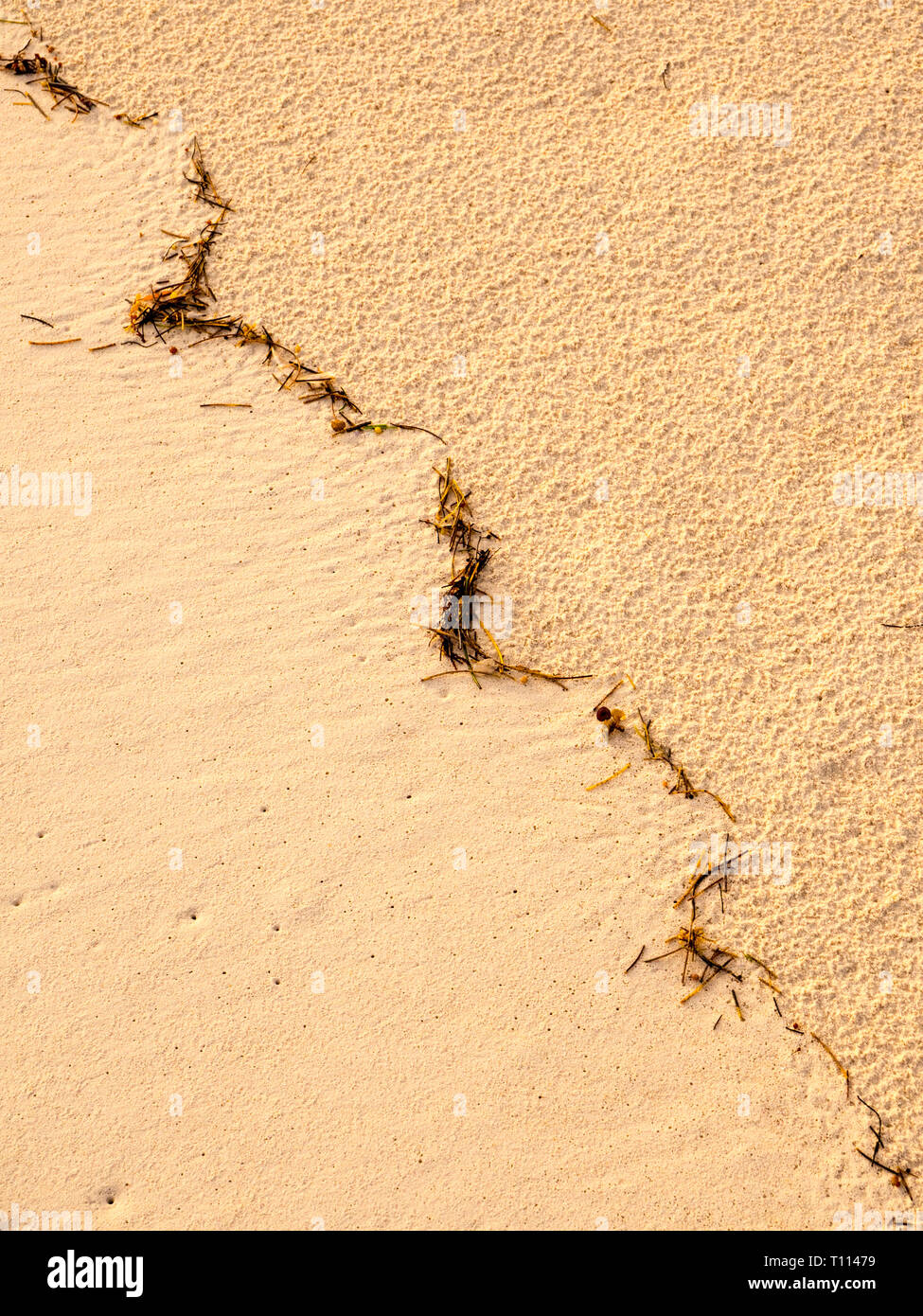 Abstract Sand Patterns, Eleuthera Beach, Bahamas, Slow Travel, The Caribbean. Stock Photo