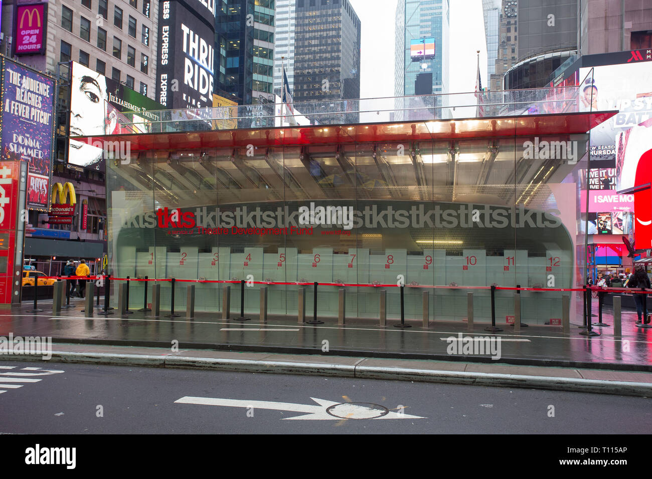The TKTS ticket booth in Times Square, New York City, NY, USA Stock