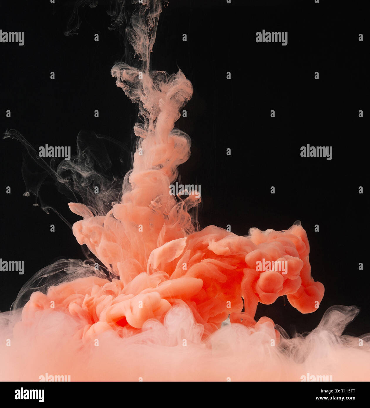 Colored smoke swirling underwater Stock Photo Alamy