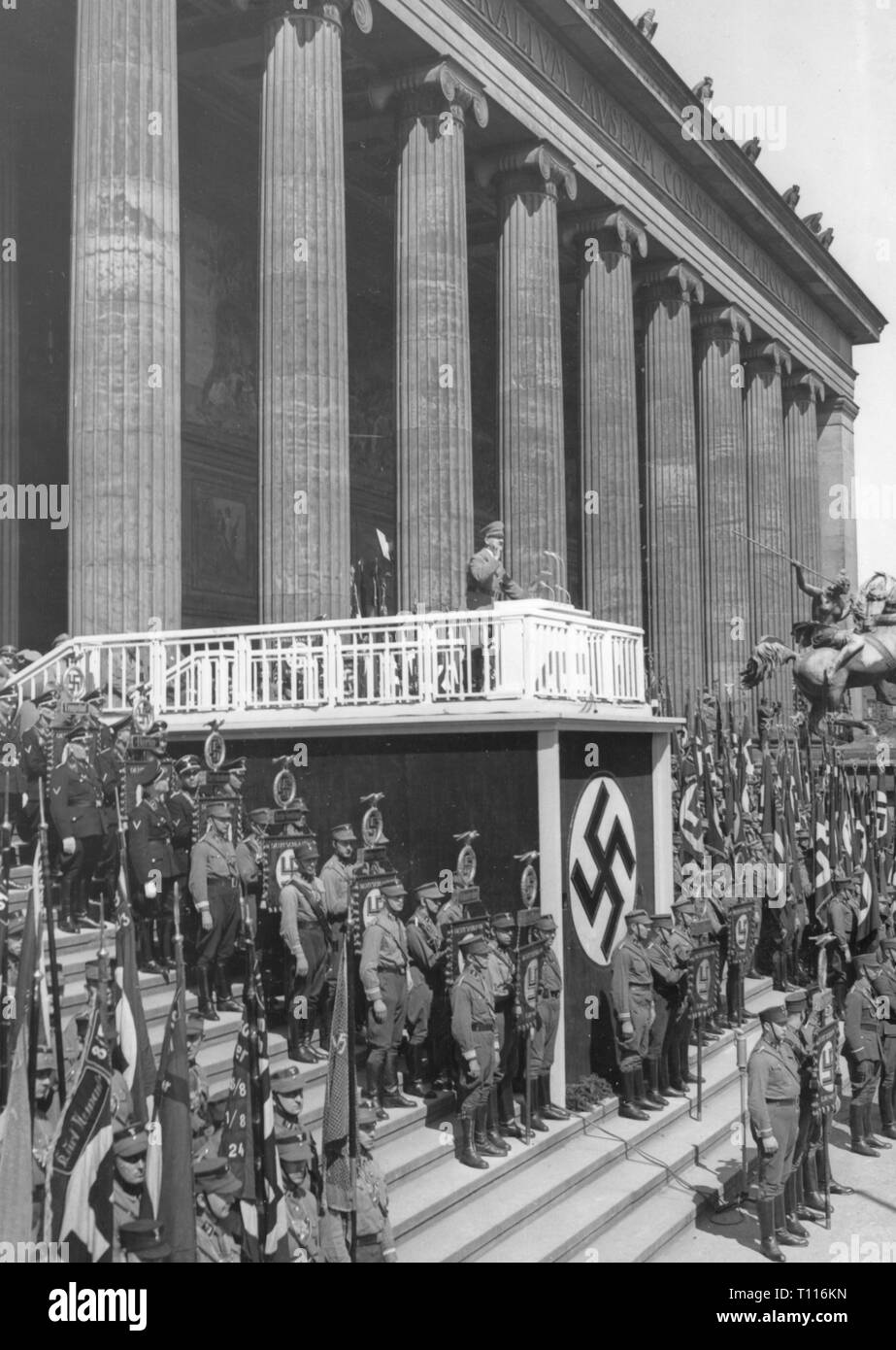 Nazism / National Socialism, politics, Day of the National Labour, speech by Chancellor of the Reich Adolf Hitler in the Lustgarten, Berlin, 1.5.1937, Additional-Rights-Clearance-Info-Not-Available Stock Photo