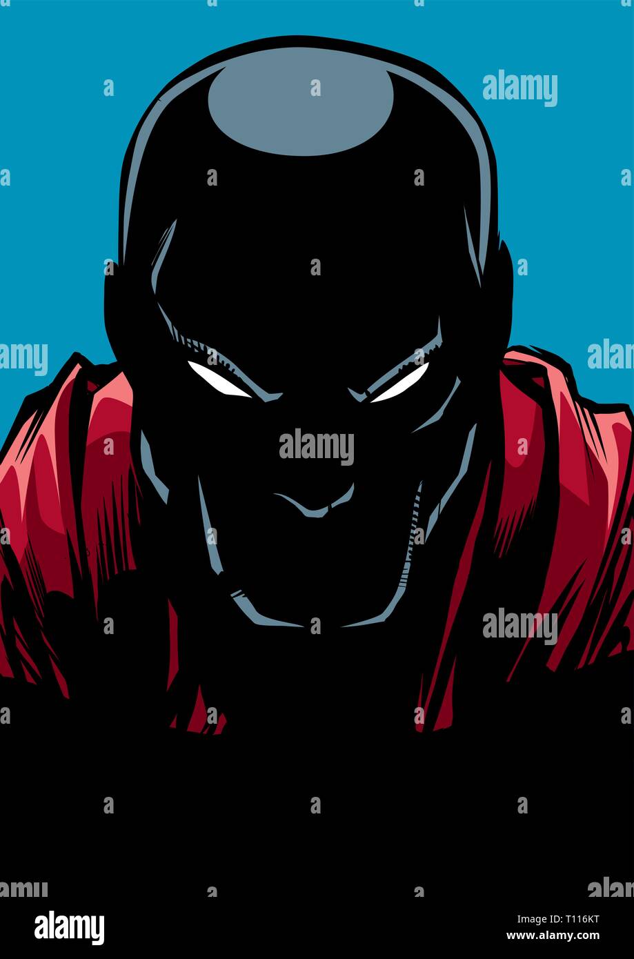 Superhero Portrait Silhouette Stock Vector