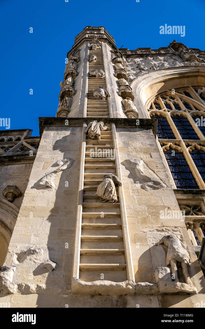 A view of the west front of Bath Abbey and the Ladder of Angels Stock ...