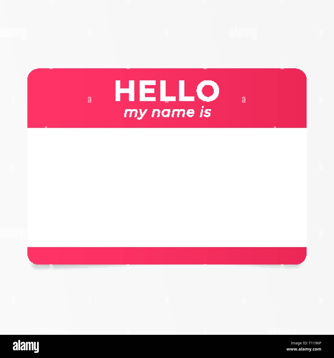 Red name tag sticker. Speed dating ice breaker. Stock Vector