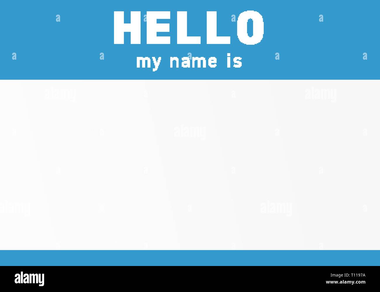 Blue name tag. Hello my name is sticker Stock Vector Image & Art Alamy