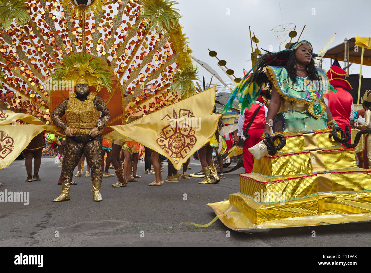 carnival costume at Scarborough Tobago Stock Photo