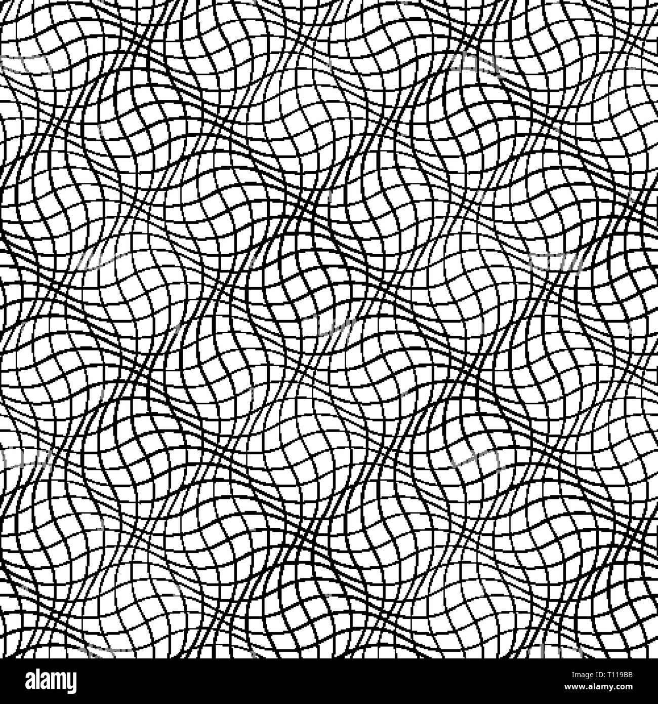 Abstract wavy background. Seamless line pattern with optical illusion ...