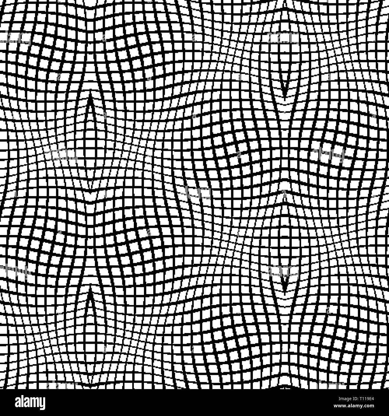 Abstract wavy background. Seamless line pattern with optical illusion ...