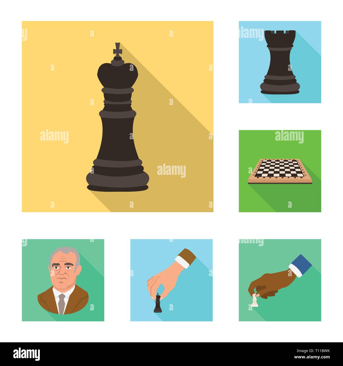 King Rook Chessboard Man Hand Board Black Face Pawn Duel Sport