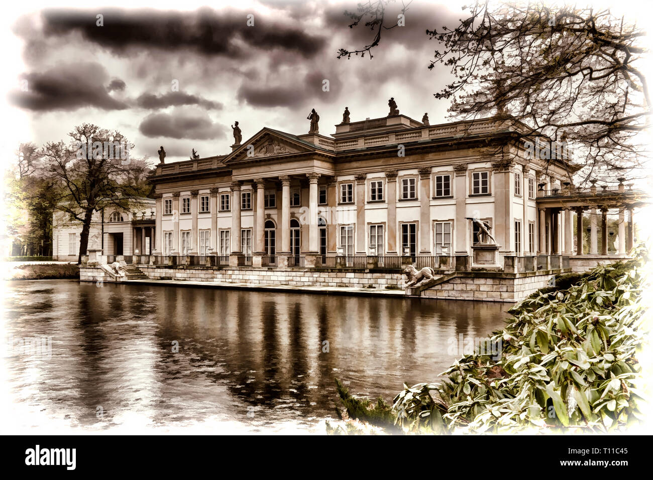 Palace on the Water in Lazienki Park in Warsaw Stock Photo
