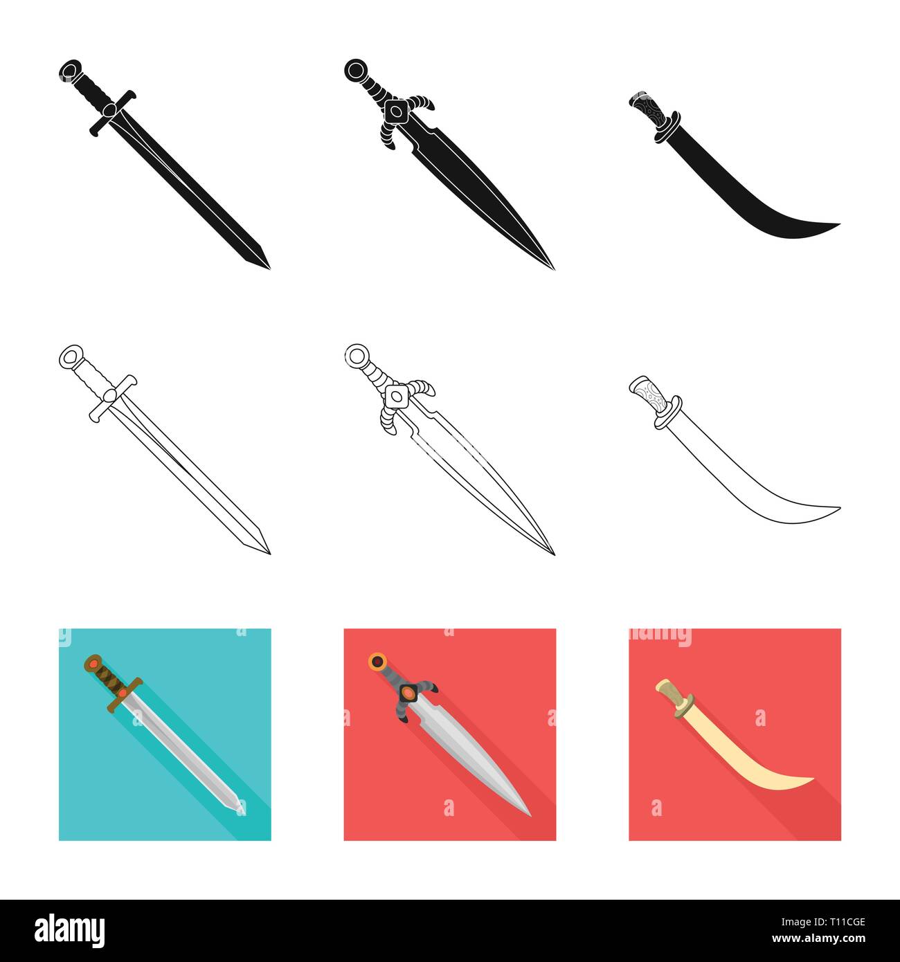 longsword,Spanish,scimitar,templar,handle,conqueror,battle,ancient,steel,old,warrior,silver,military,ornament,soldier,decoration,stone,power,knight,ruby,murder,game,armor,sharp,blade,sword,dagger,knife,weapon,saber,medieval,set,vector,icon,illustration,isolated,collection,design,element,graphic,sign, Vector Vectors , Stock Vector