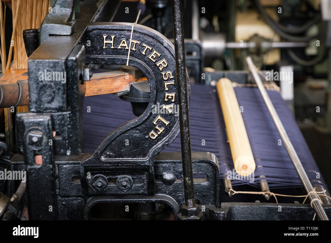 Weaving Looms in The Textile department at Bradford Industrial Museum