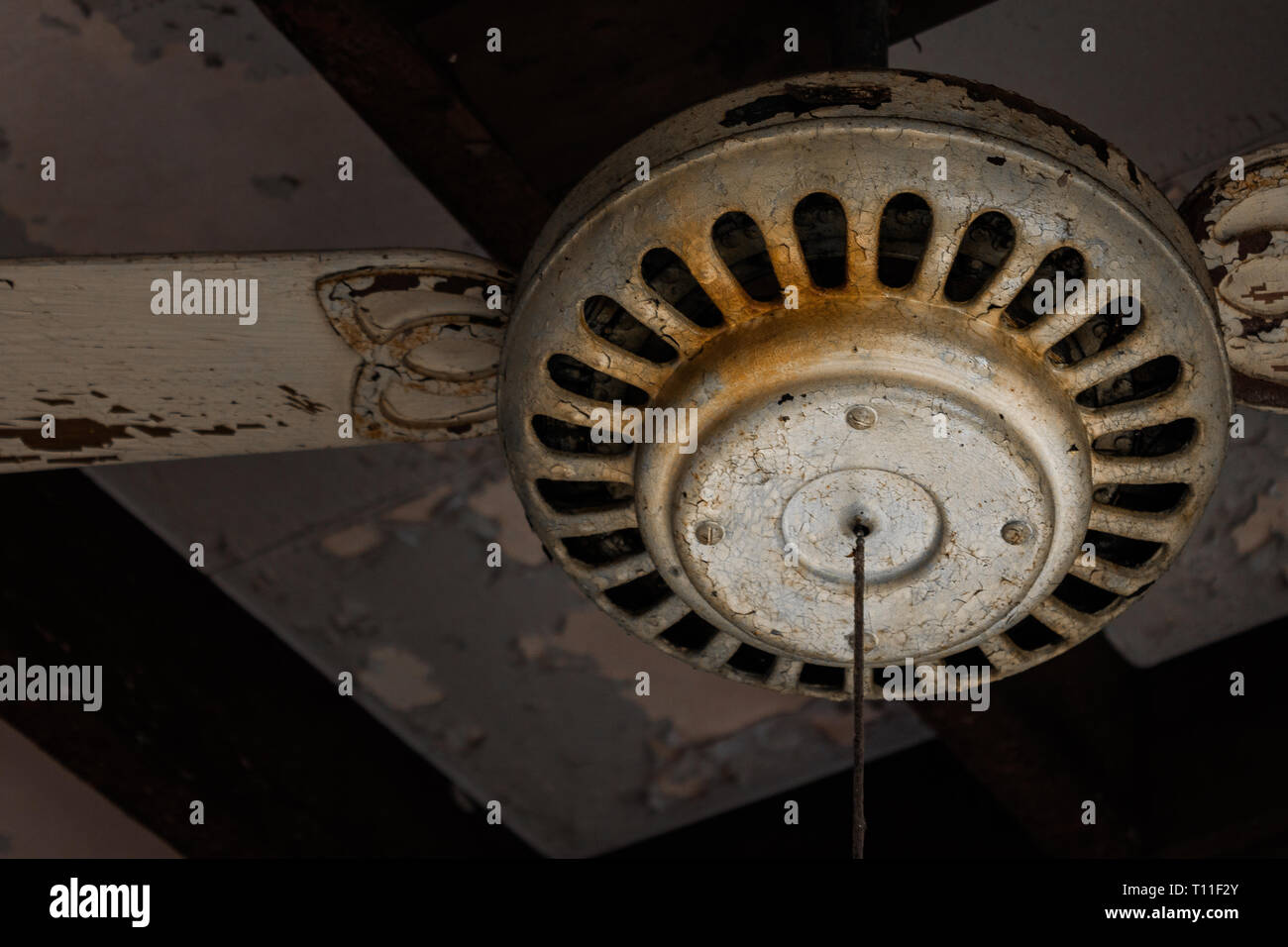 Old ceiling fan inside the abandoned Cadiz Airport Motel in Cadiz, OH Stock Photo Alamy