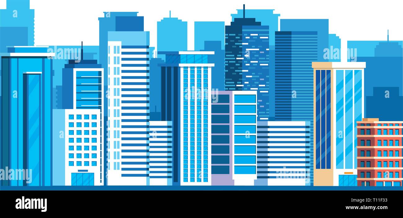 buildings metropolis cityscape scene vector illustration design Stock ...