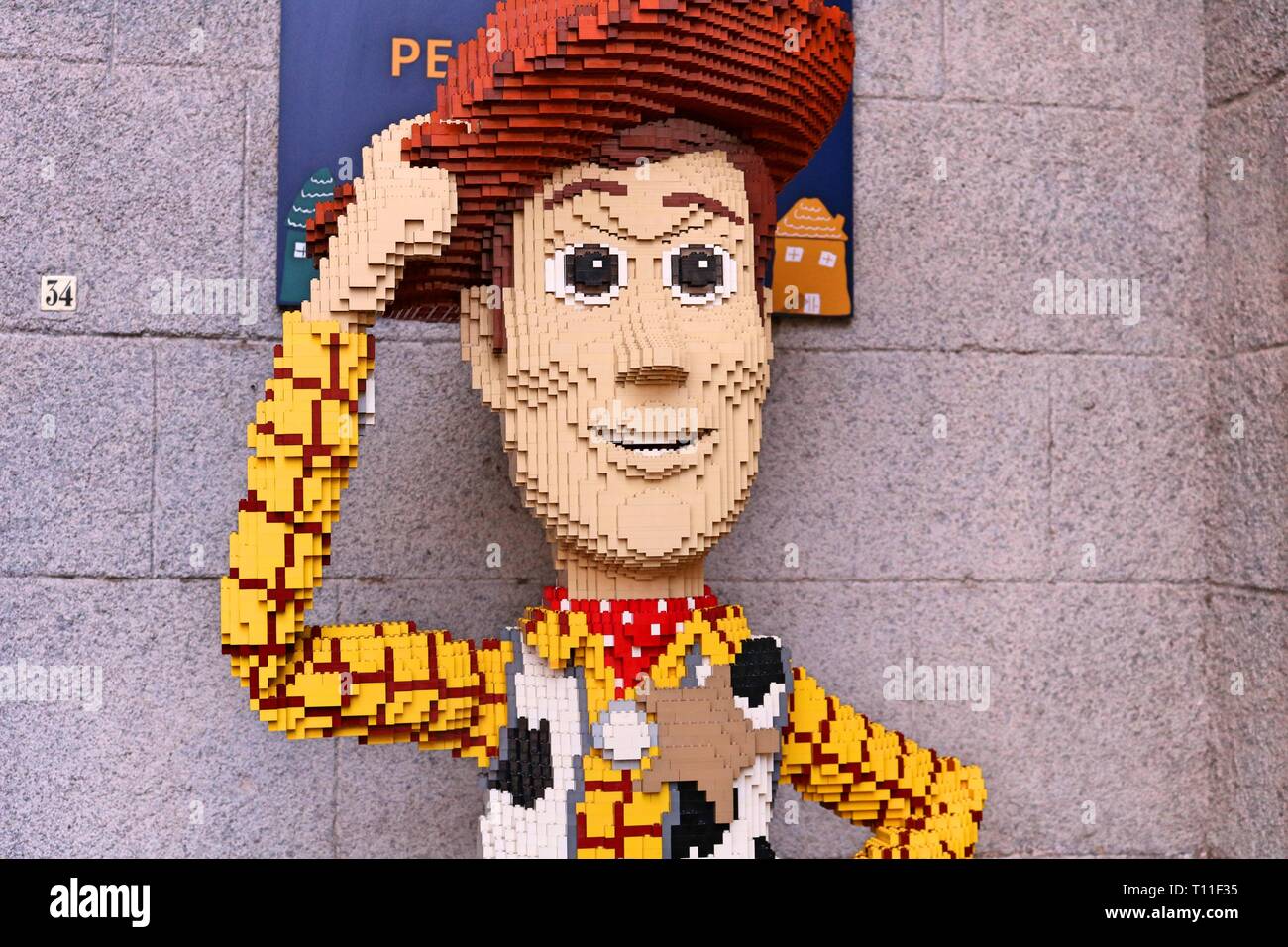 Lego Woody from toy story Stock Photo