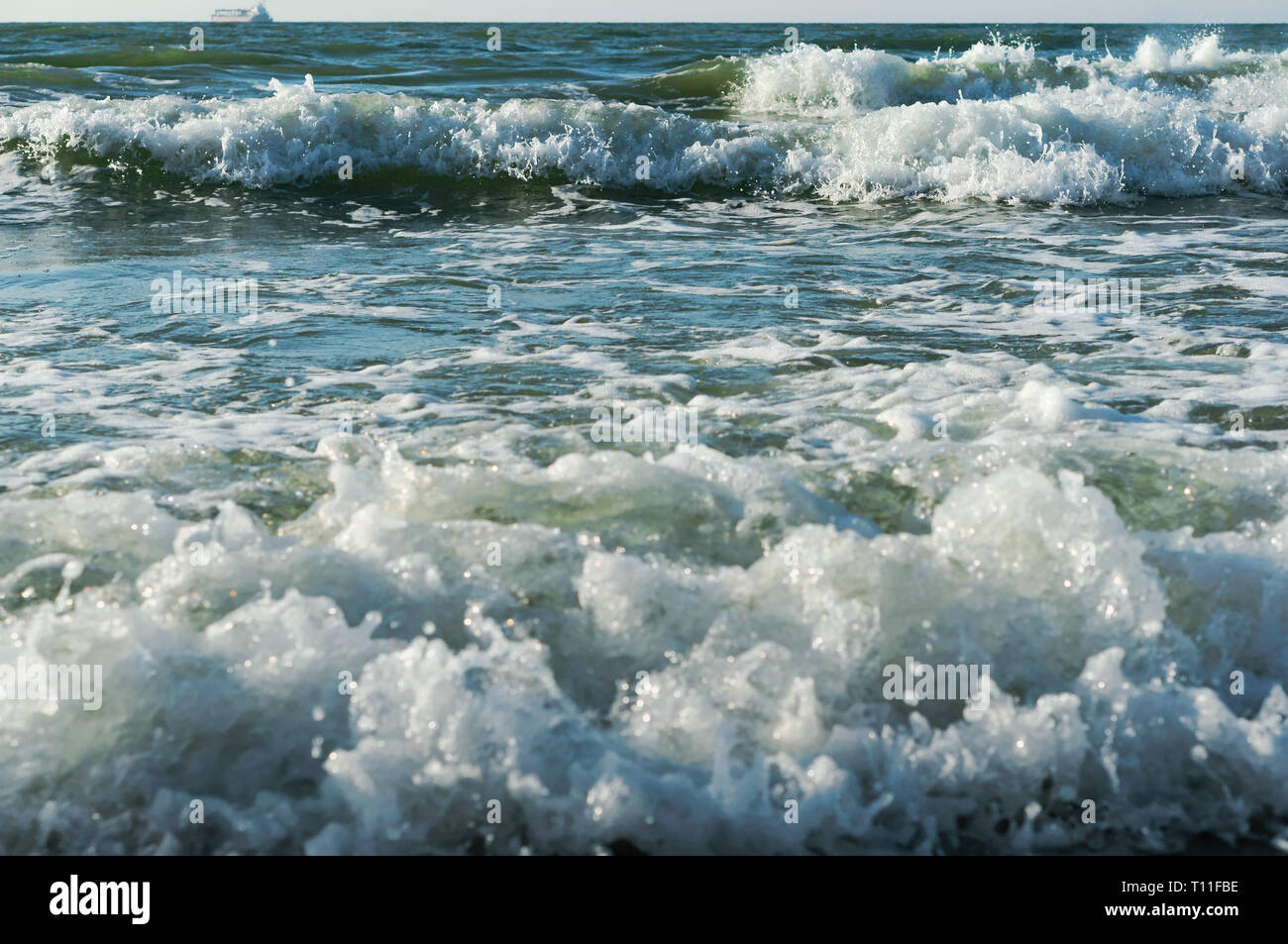 sea waves, Baltic sea, sea storm Stock Photo