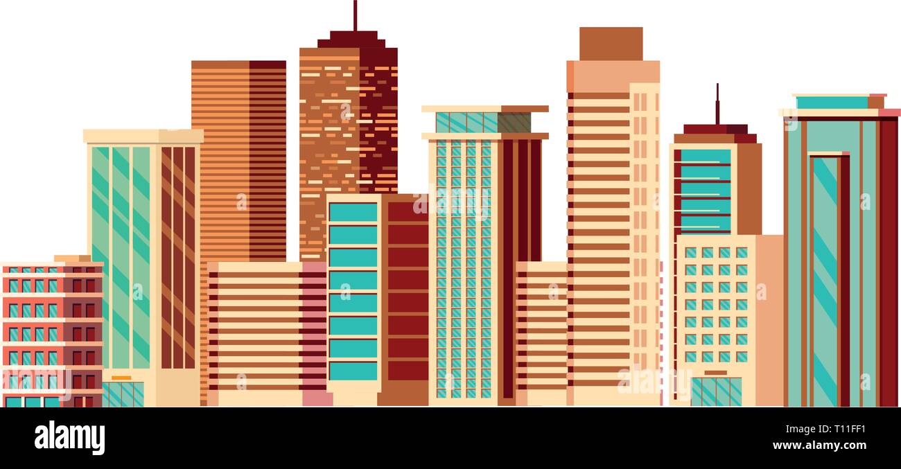 buildings metropolis cityscape scene vector illustration design Stock ...