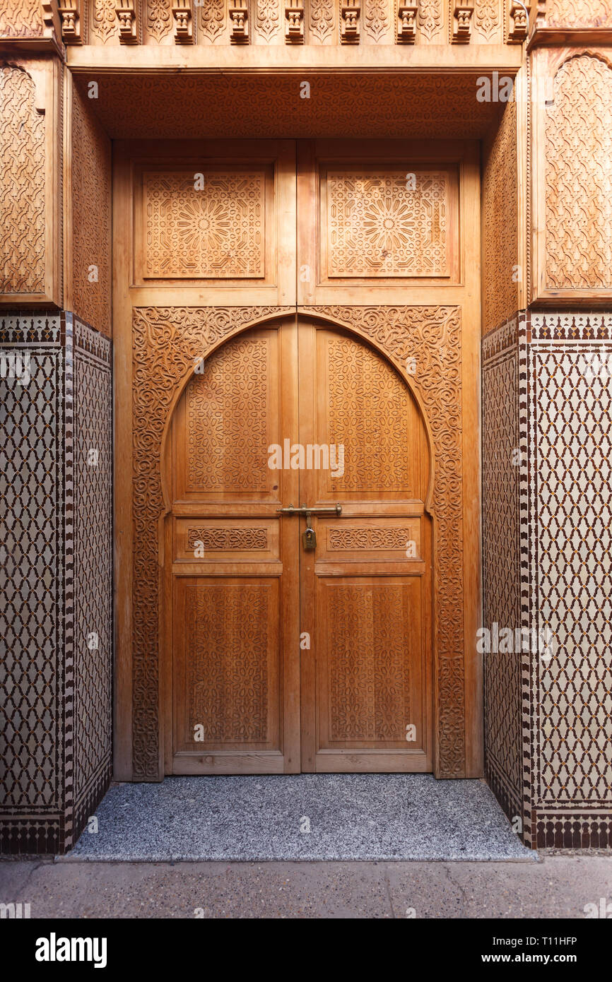 Closeup Of An Interior Ornate Arched Doorway In The Mosque