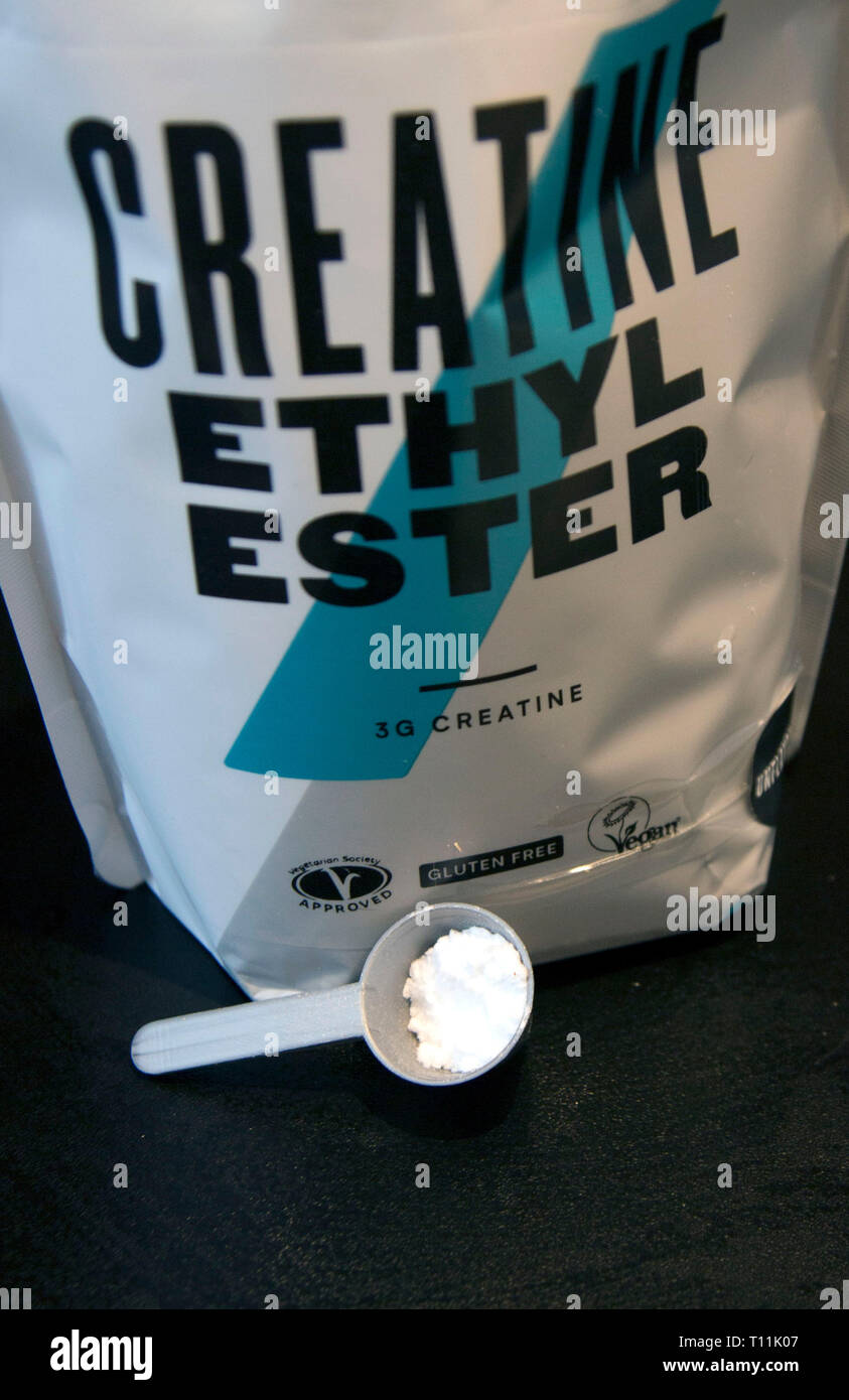 Creatine Ethyl Ester sports supplememt Stock Photo