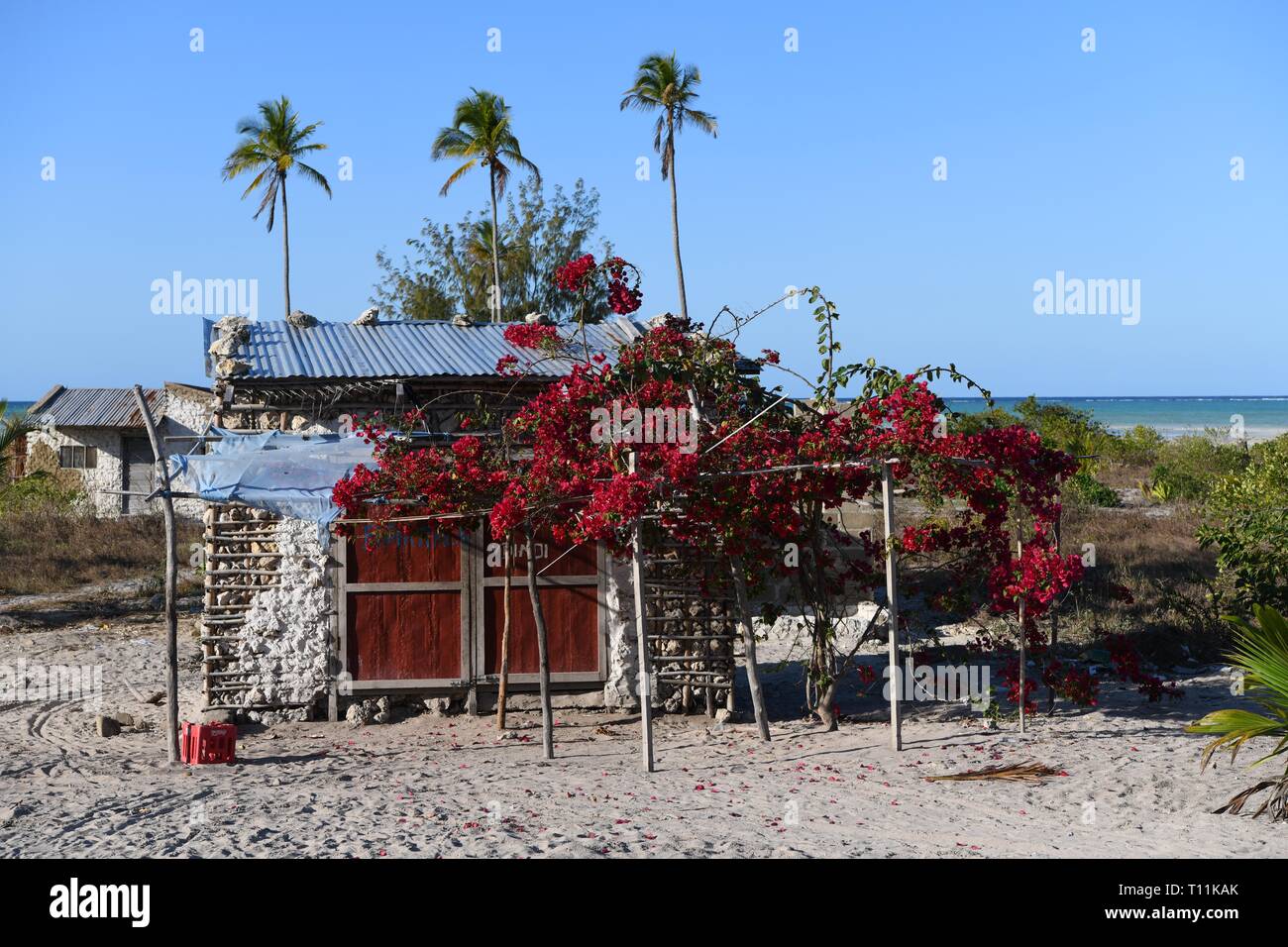 Fisherman houses on Matemo Island, Quirimbas Archipelago, Mozambique, East Africa Stock Photo