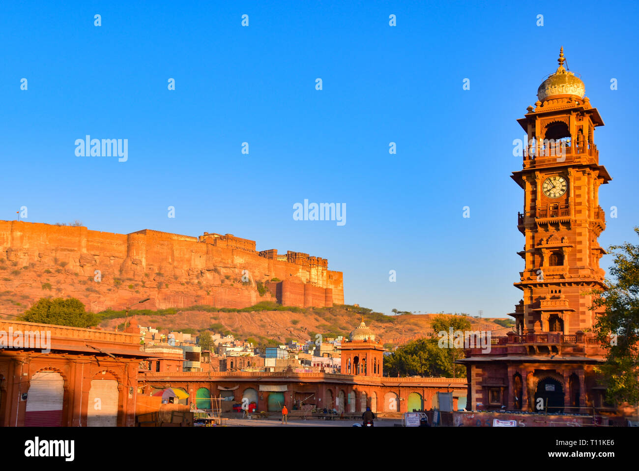 Sardar Market, Jodhpur Fort, Mehrangarh Fort, Jodhpur, Rajasthan, India Stock Photo