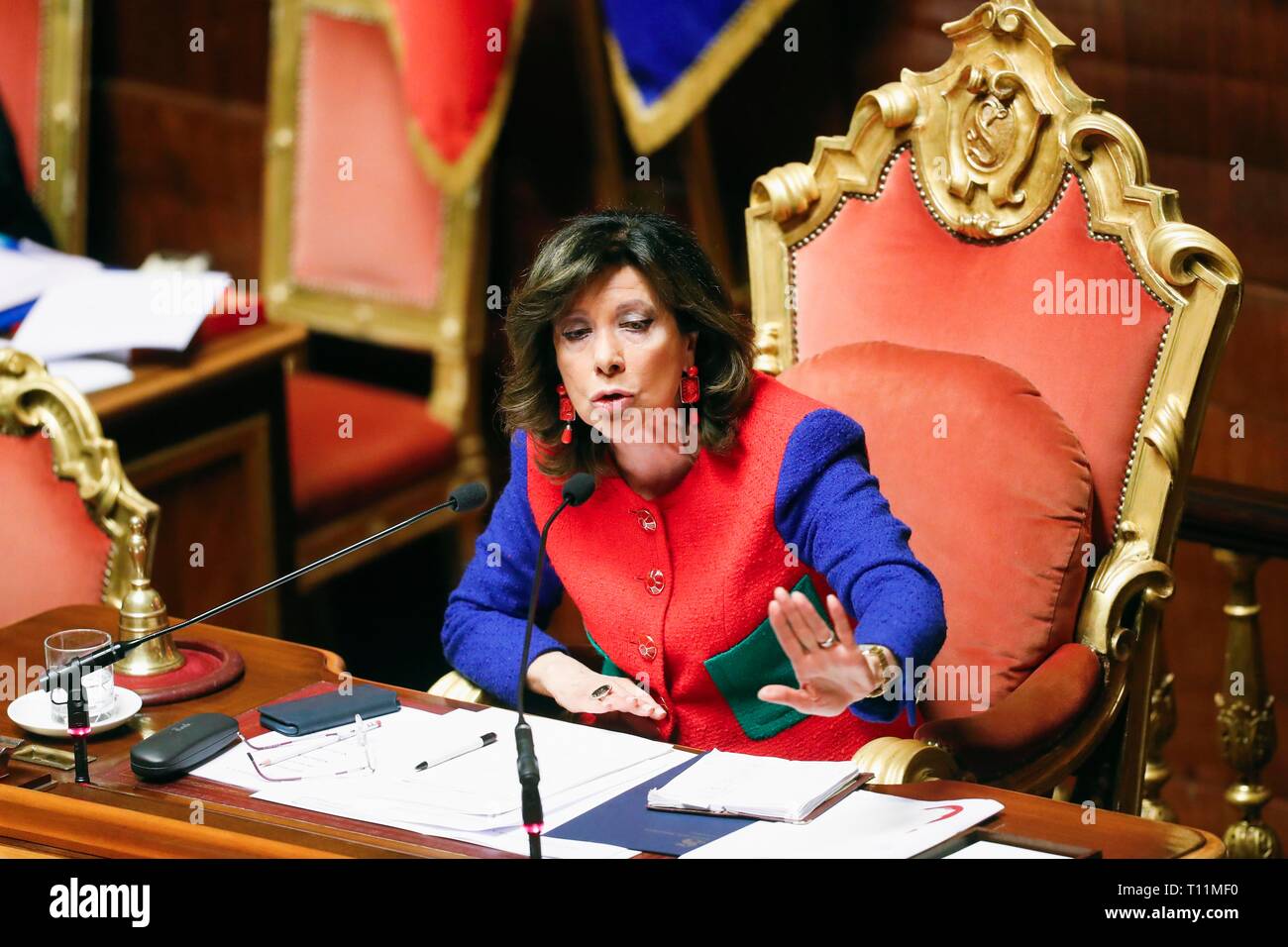 Italy, Rome, March 21, 2019 : Maria Elisabetta Alberti Casellati, Speaker of the Senate    Photo Remo Casilli/Sintesi/Alamy Stock Photo Stock Photo