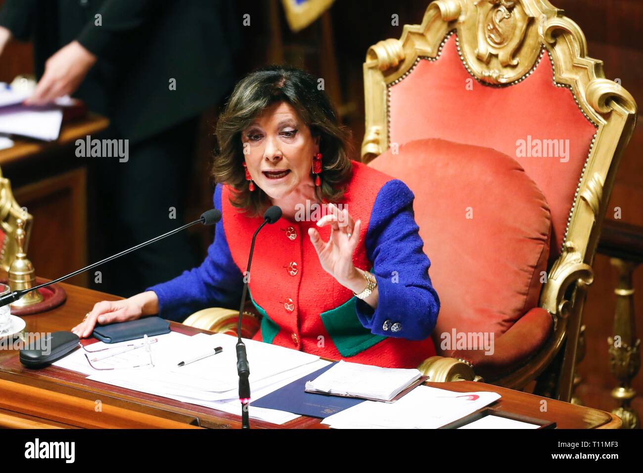 Italy, Rome, March 21, 2019 : Maria Elisabetta Alberti Casellati, Speaker of the Senate    Photo Remo Casilli/Sintesi/Alamy Stock Photo Stock Photo