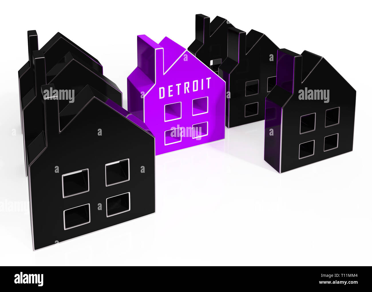 Detroit Property Icons Denotes Real Estate Selling Or Buying In ...