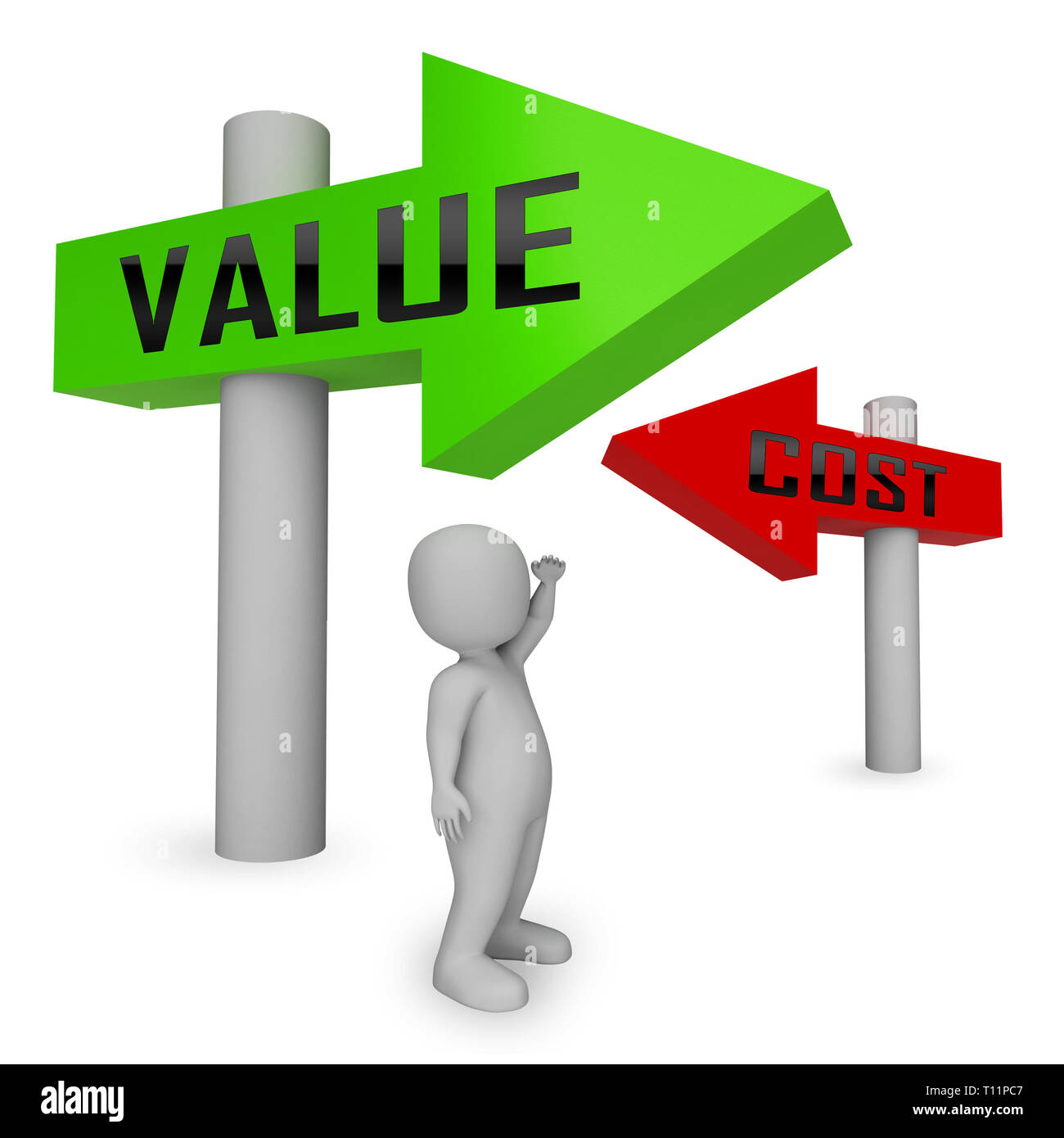 Cost Vs Value Signs Denotes Return On Investment Roi. Spending And