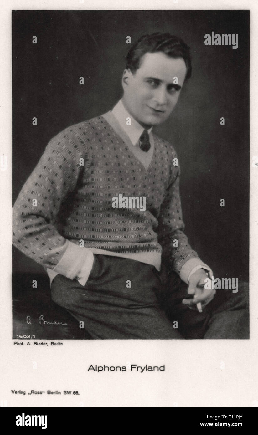 Promotional photography of Alphons Fryland Silent movie era Stock
