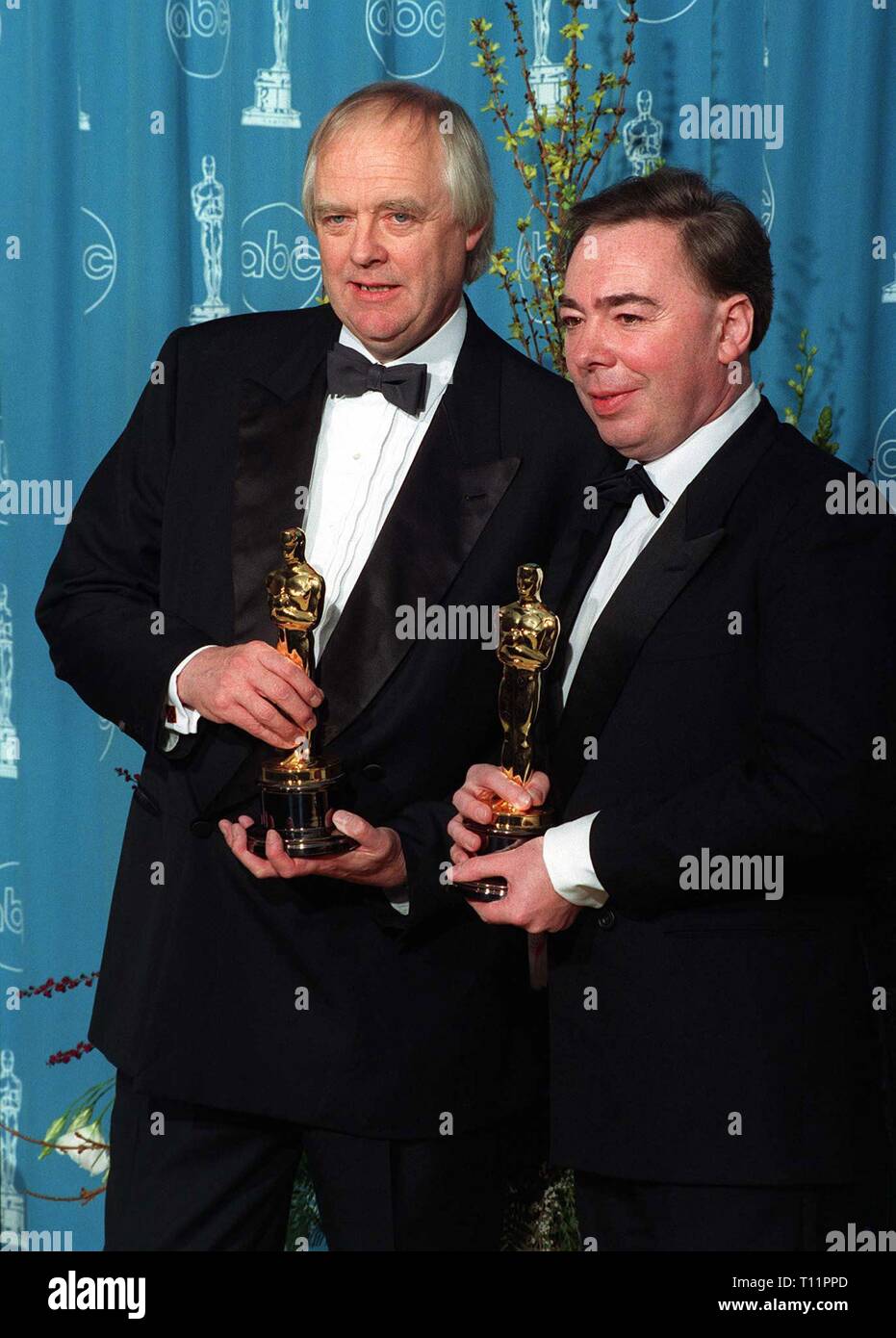 LOS ANGELES, CA. March 25, 1997: Tim Rice (left) & Andrew Lloyd Webber ...