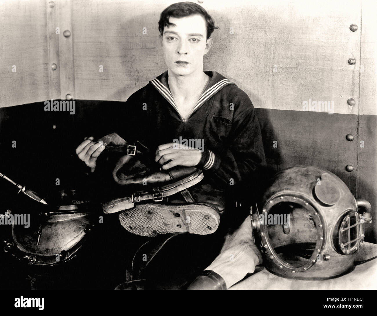 Promotional photography of Buster Keaton in the Navigator Silent movie era Stock Photo Alamy