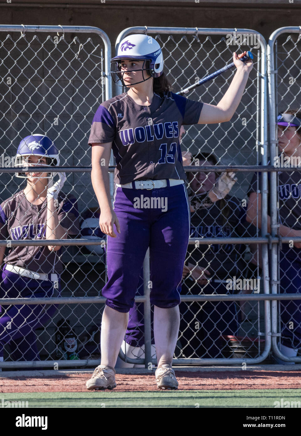 Softball action with Shasta vs. Paradise High School in Redding