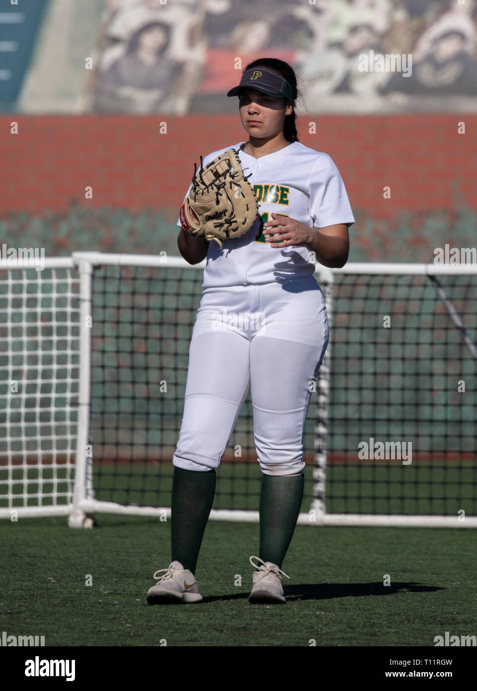 Softball action with Shasta vs. Paradise High School in Redding