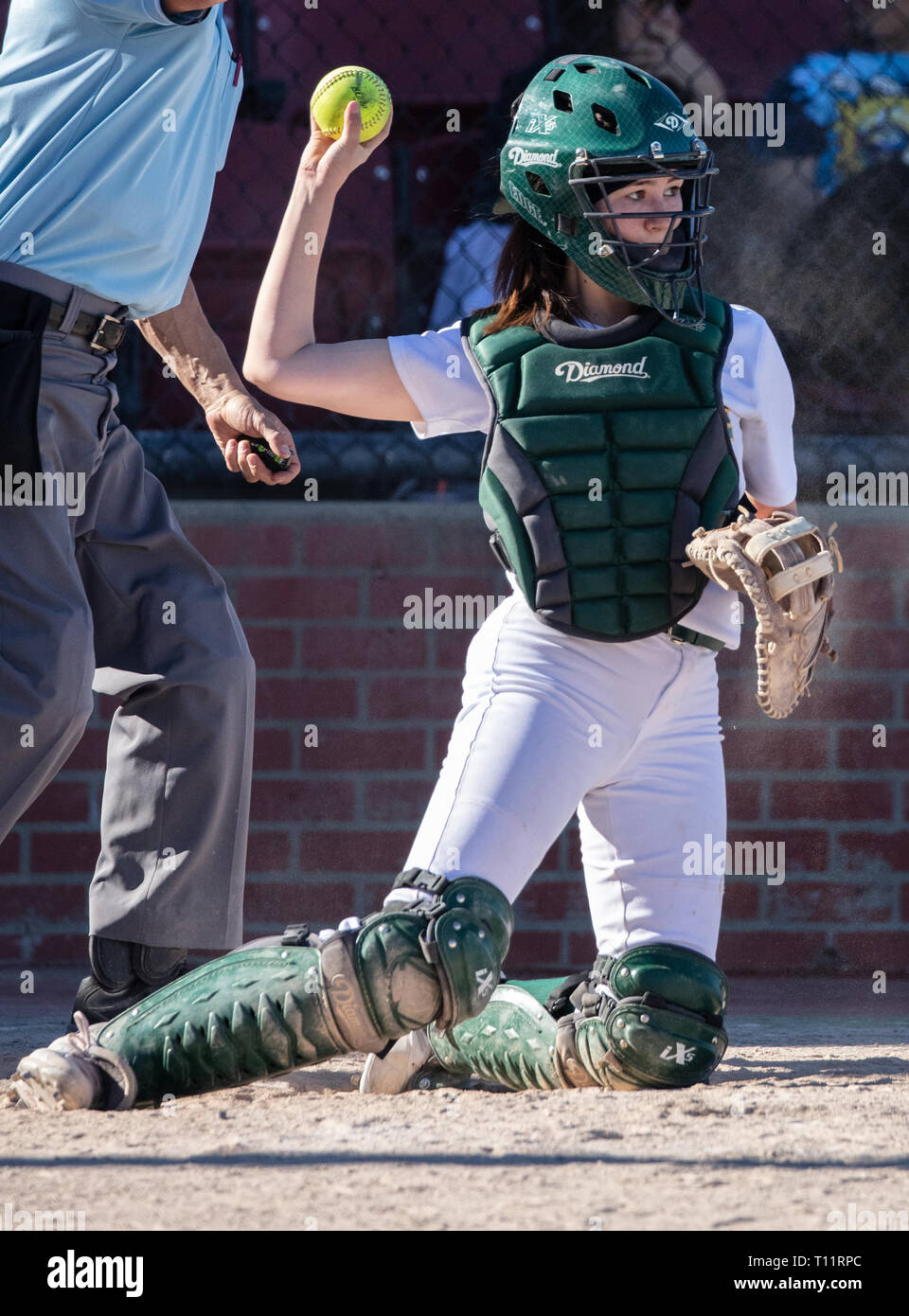 Softball action with Shasta vs. Paradise High School in Redding
