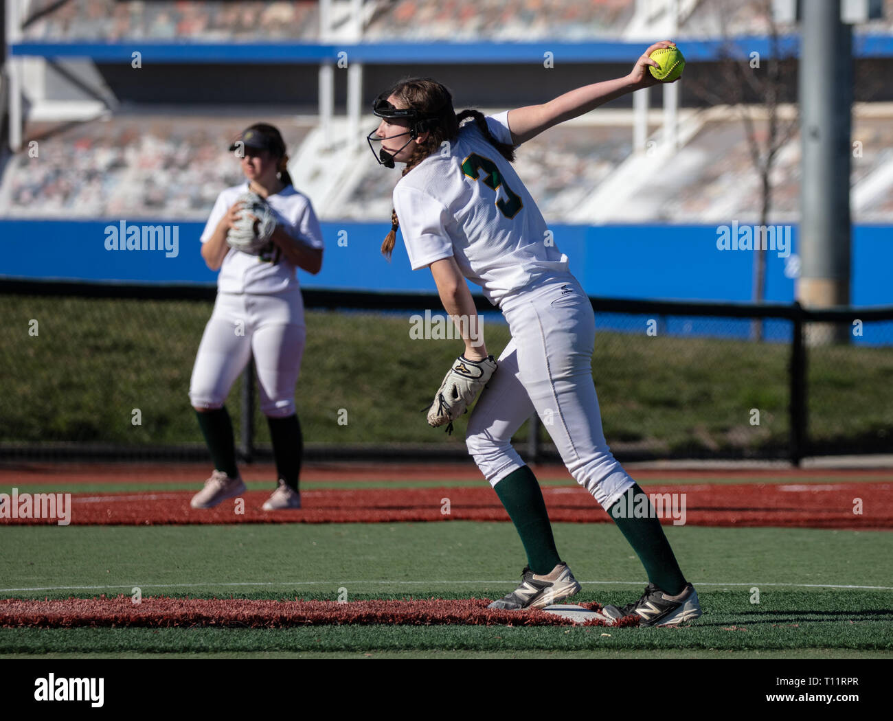 Softball action with Shasta vs. Paradise High School in Redding