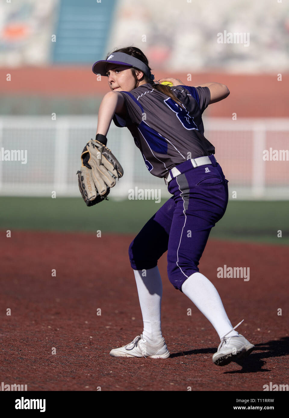 Softball action with Shasta vs. Paradise High School in Redding
