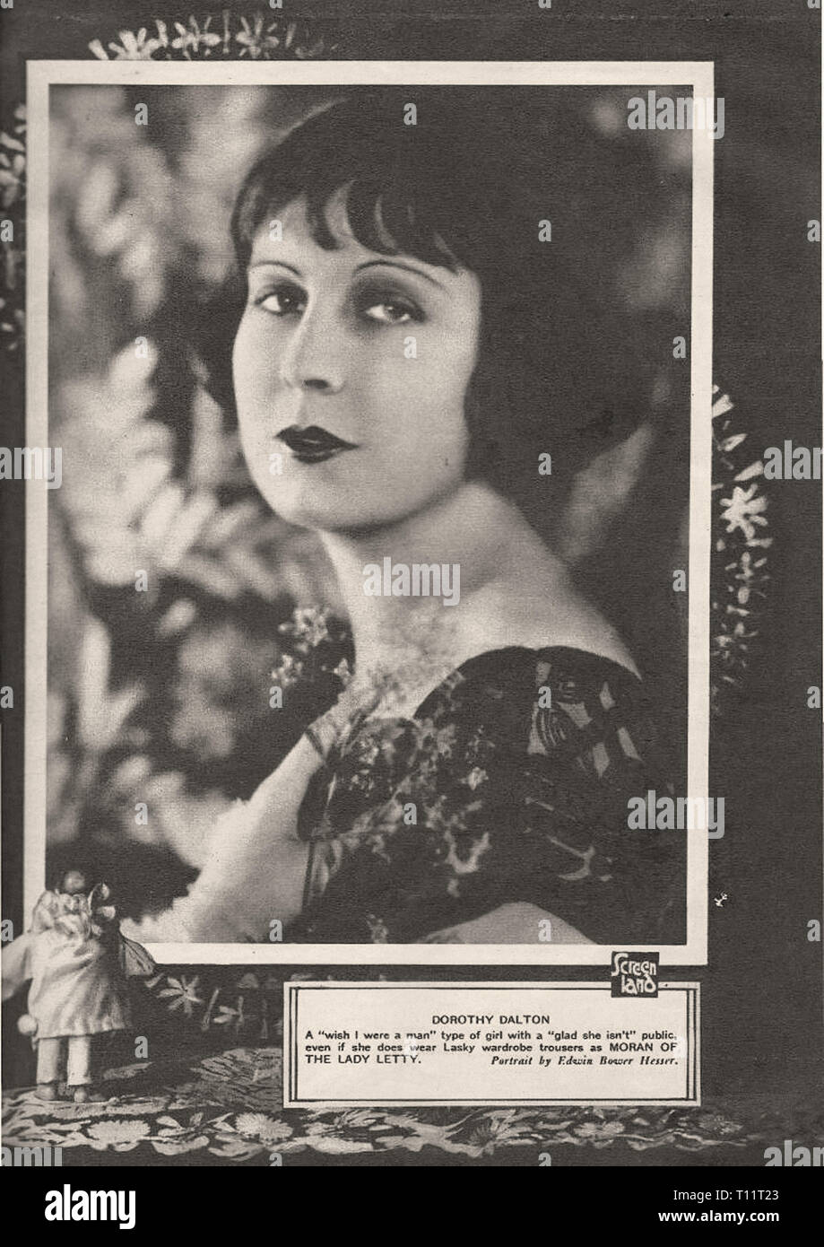 Promotional photography of Dorothy Dalton 1922 Silent movie era Stock