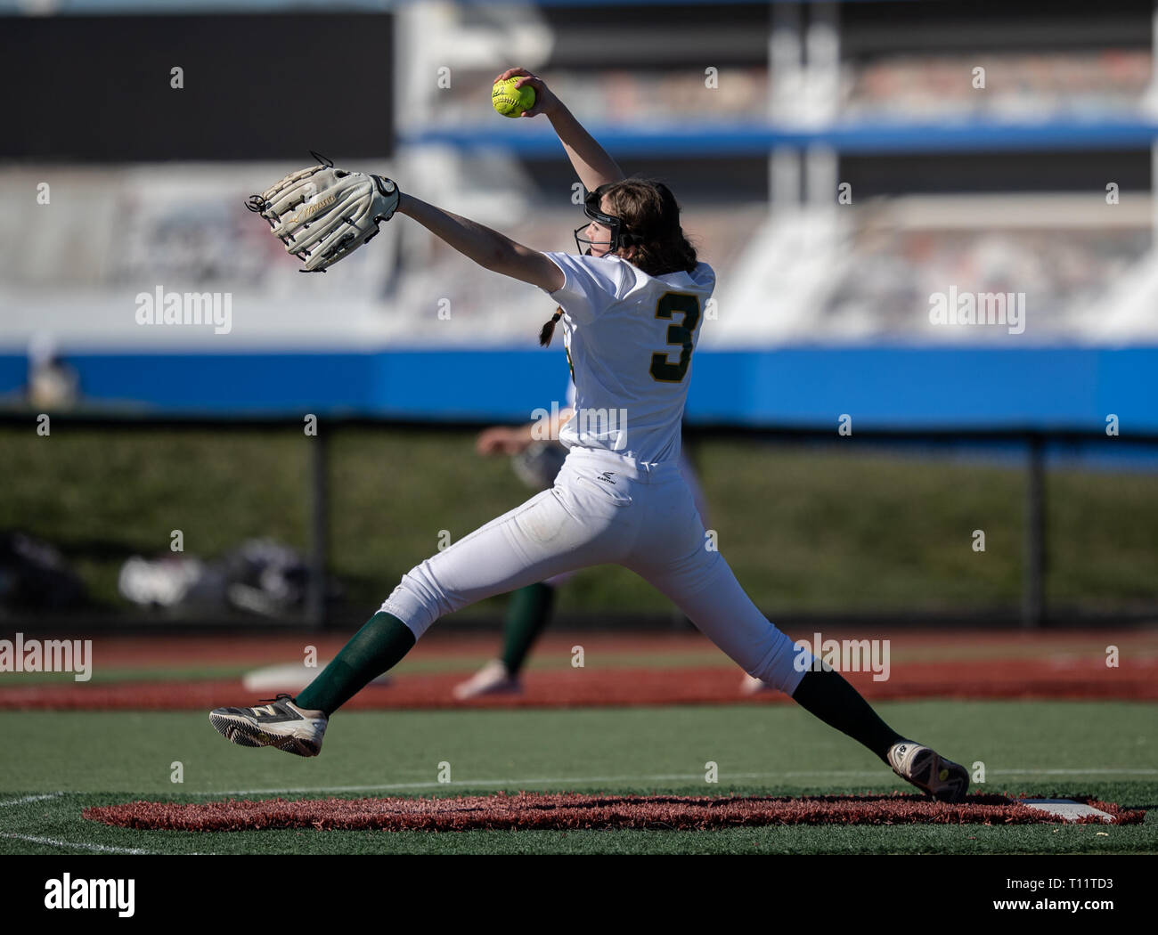 Softball action with Shasta vs. Paradise High School in Redding