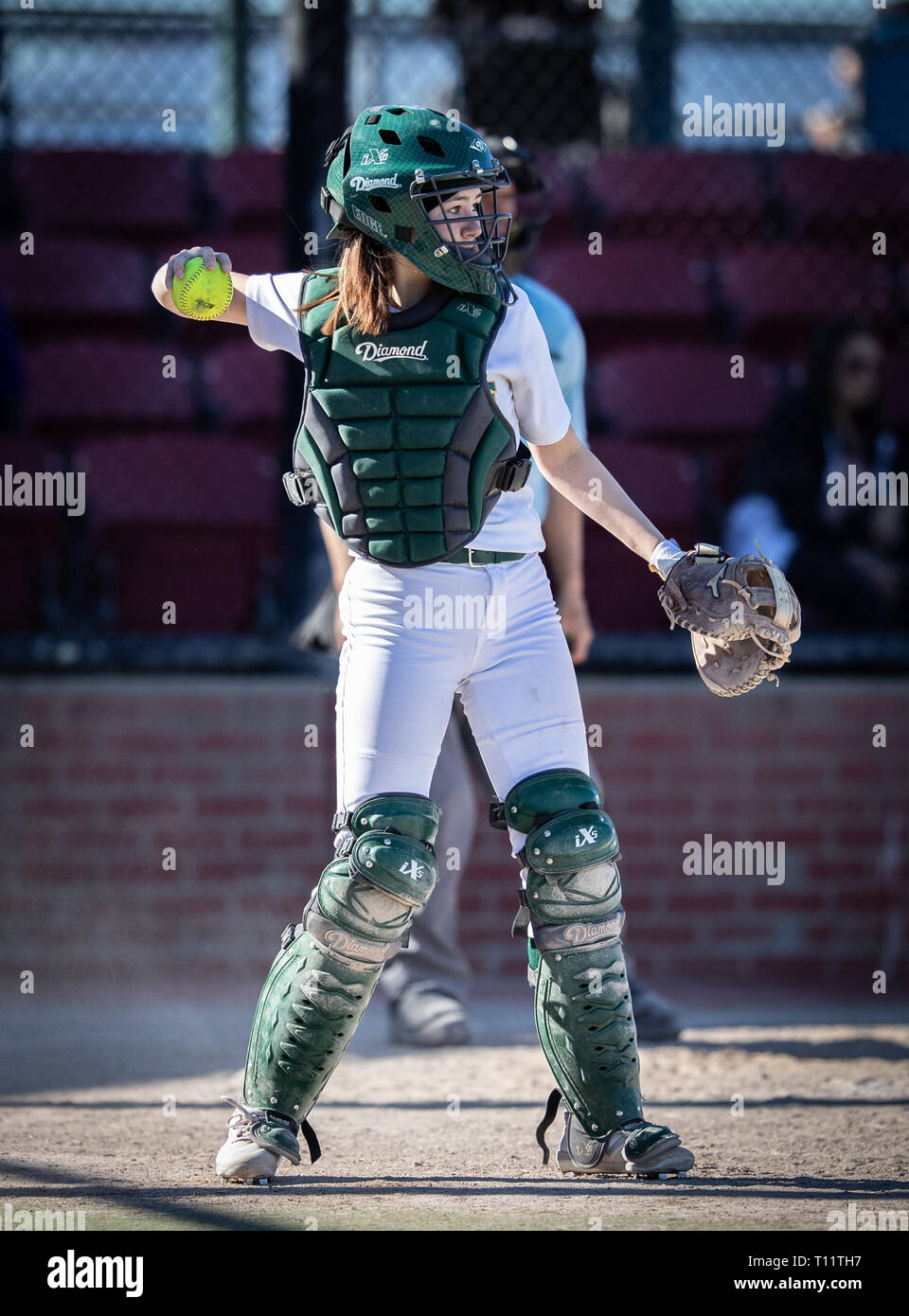 Softball action with Shasta vs. Paradise High School in Redding